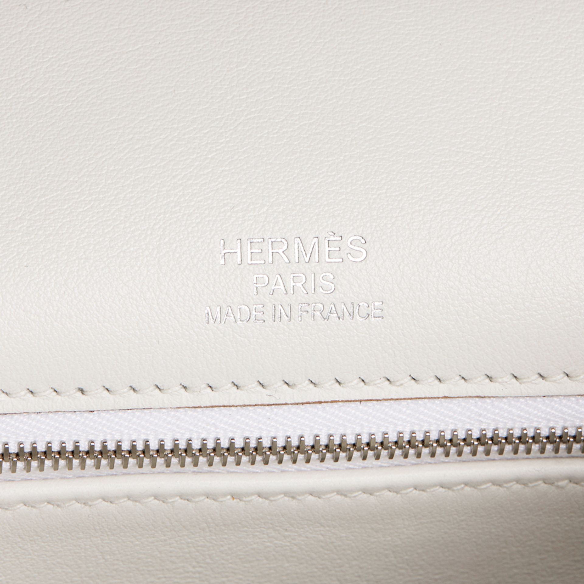 Hermès White & Gris Perle Swift Leather Ghillie Kelly 35cm Retourne - Image 7 of 9
