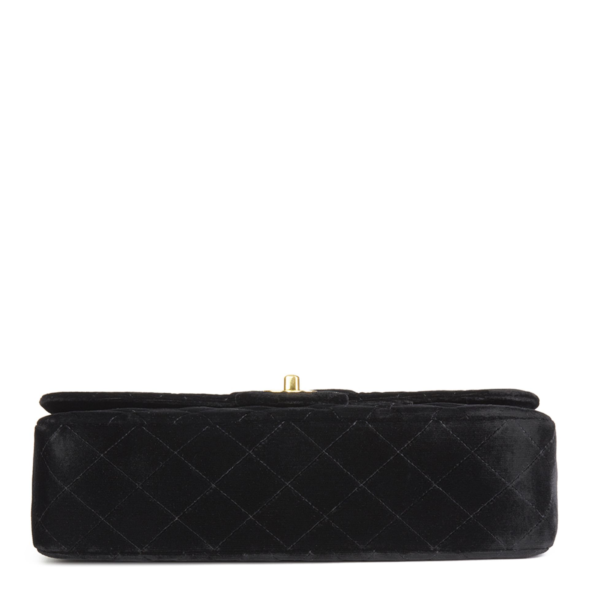 Chanel Black Quilted Velvet Vintage Medium Kelly Flap Bag Mini Charm Set - Image 4 of 12