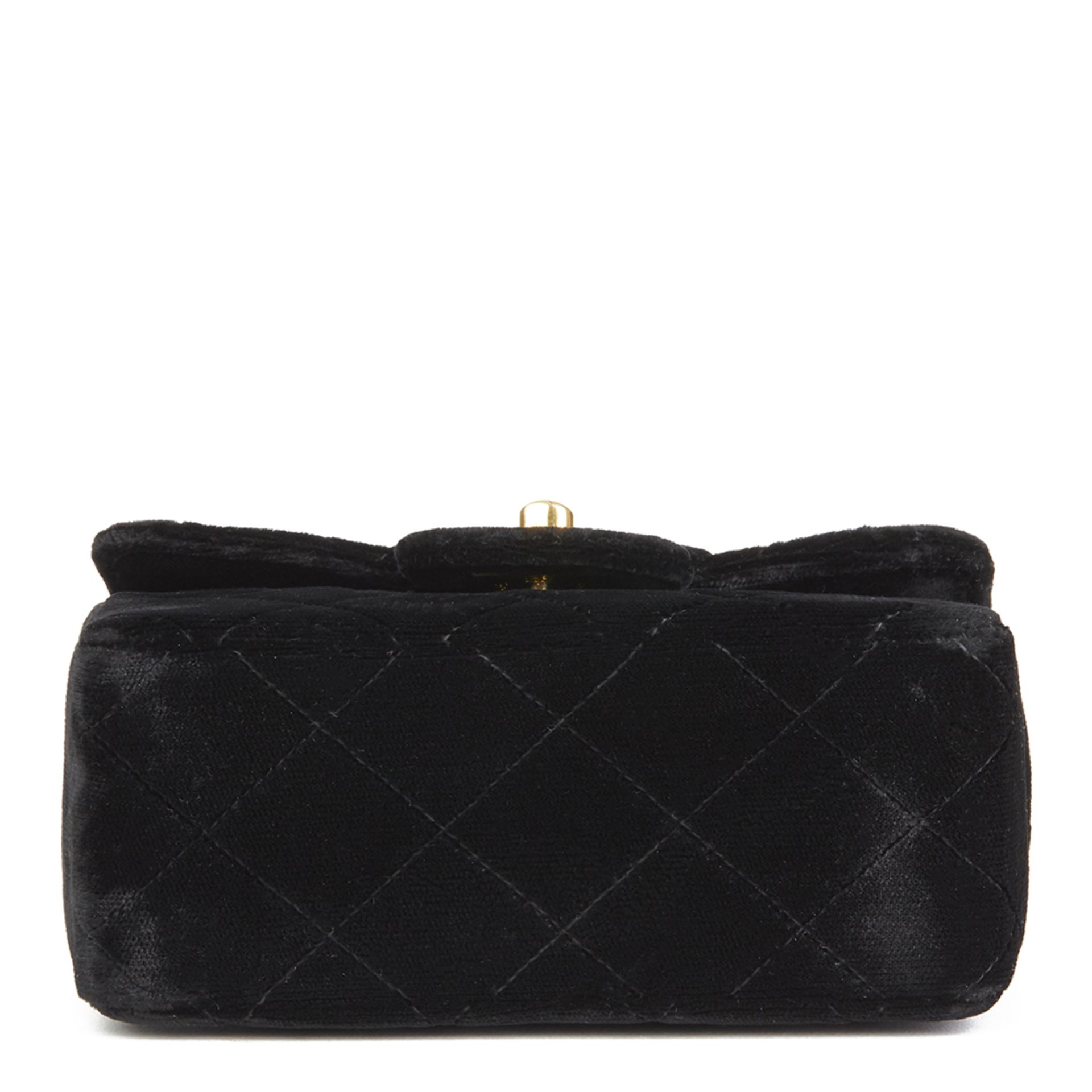 Chanel Black Quilted Velvet Vintage Medium Kelly Flap Bag Mini Charm Set - Image 5 of 12