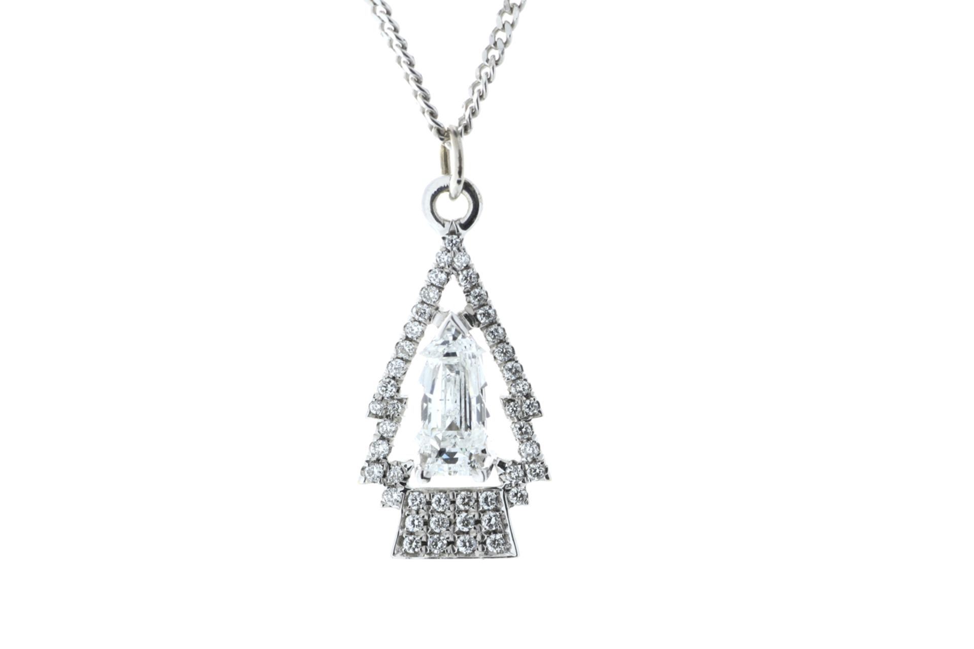 18ct White Gold Halo FANCY Cut Christmas Tree Diamond Pendant 1.01 (0.29)