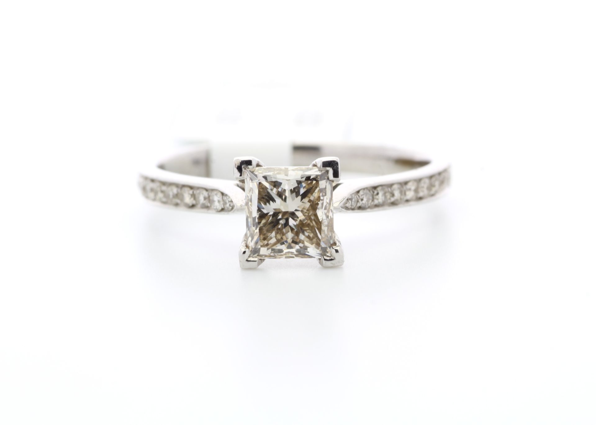 18ct White Gold Single Stone Claw Set With Stone Set Shoulders Diamond Ring 1.00 (0.15)