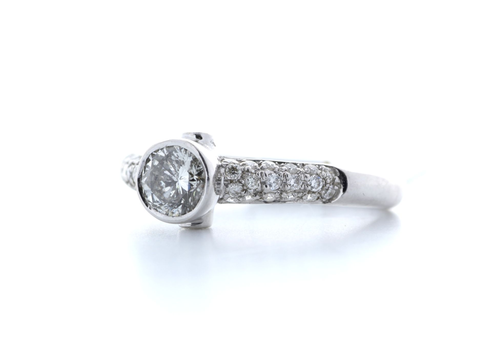 18ct White Gold Single Stone Set With Stone Set Shoulders Diamond Ring 0.56 (0.14) - Image 2 of 2