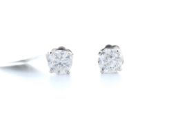 18ct White Gold Single Stone Claw Set Diamond Earring 2.24