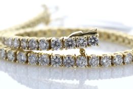 18ct Yellow Gold Single Stone Claw Set Diamond Bracelet 5.40