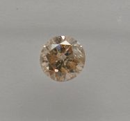 An unmounted Round-shaped diamond weighing app. 0.43ct. Colour : Pink .Clarity :I1