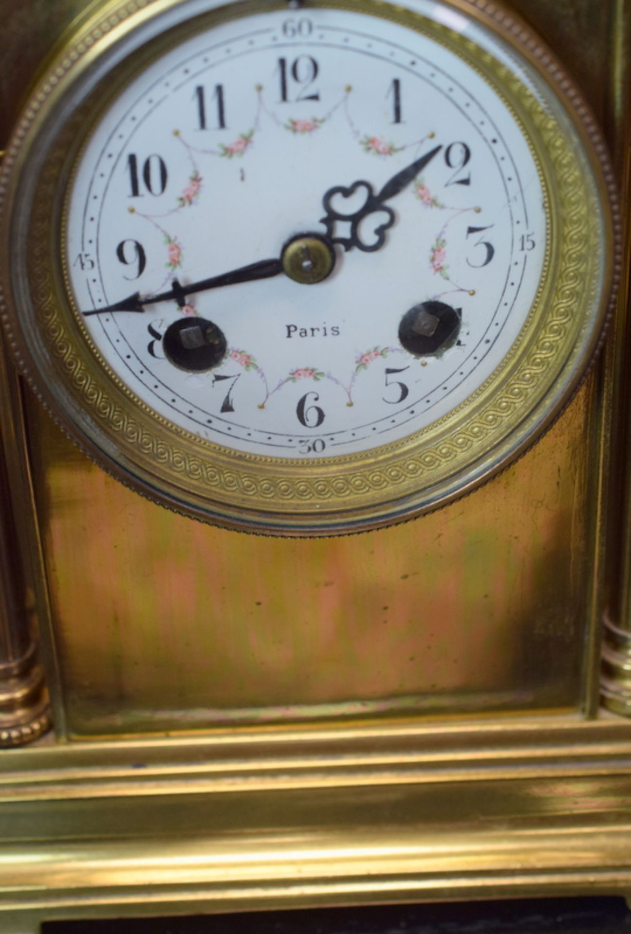Large Brass Carriage Style French Mantle Clock - Image 2 of 2