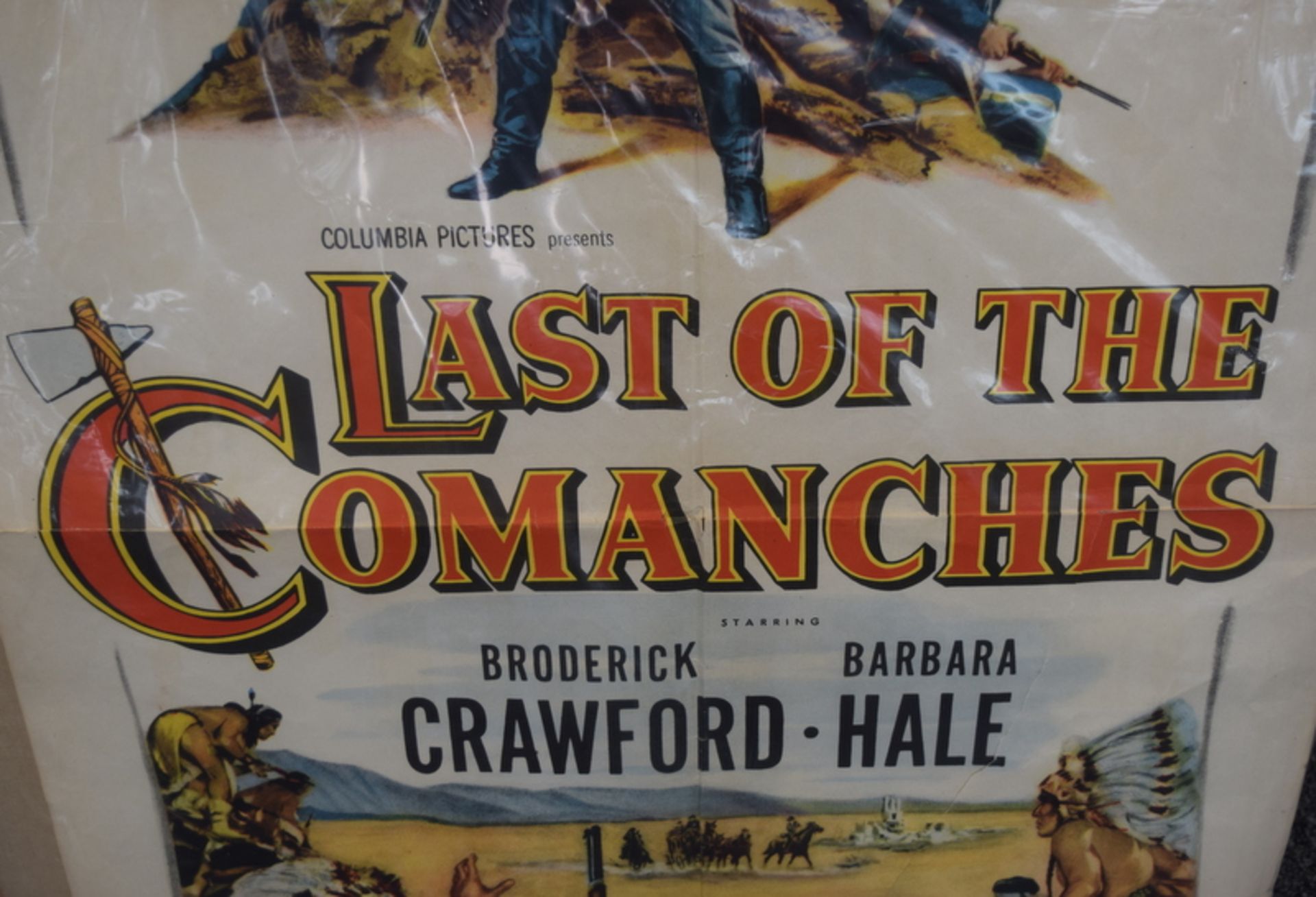 1953 The Last Of The Comanches Broderick Crawford Cinema Poster .42x27 - Bild 2 aus 2