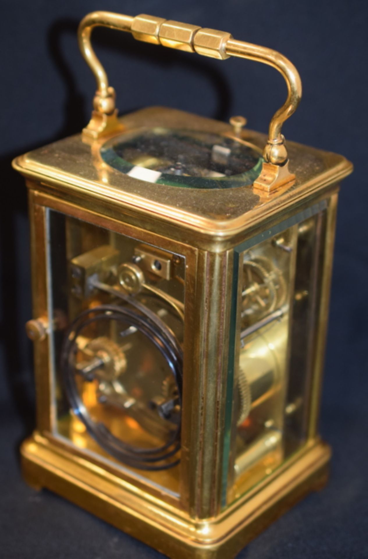 Excellent Brass Repeater Carriage Clock - Image 5 of 8