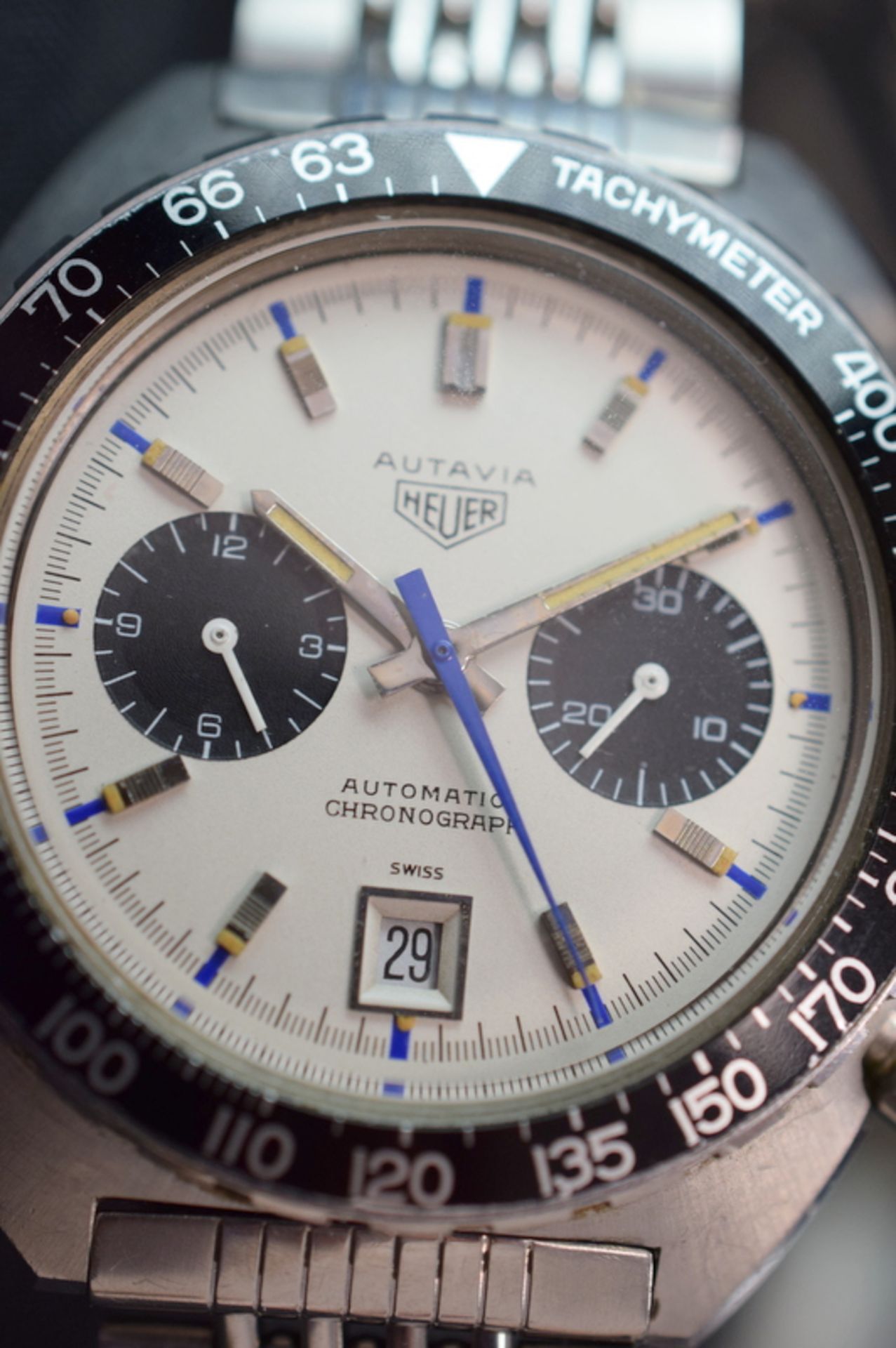 Rare Heuer Autavia 'Jo Siffert' Cal 1163 Chronograph c1969 - Image 8 of 19