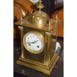 Large Brass Carriage Style French Mantle Clock