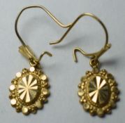 9ct Gold fancy drop style earrings