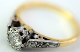 Vintage Old Rose Cut Diamond 18ct Gold Ring