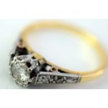 Vintage Old Rose Cut Diamond 18ct Gold Ring