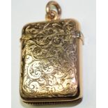 Rare 18ct Gold Antique Vesta Case