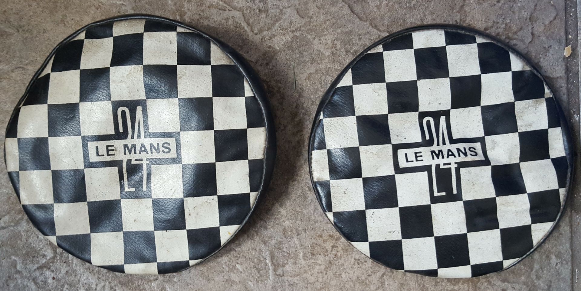 Vintage Retro Original Pair Le Mans 24 Light Covers c1970's Plus Vintage Hub Cap.