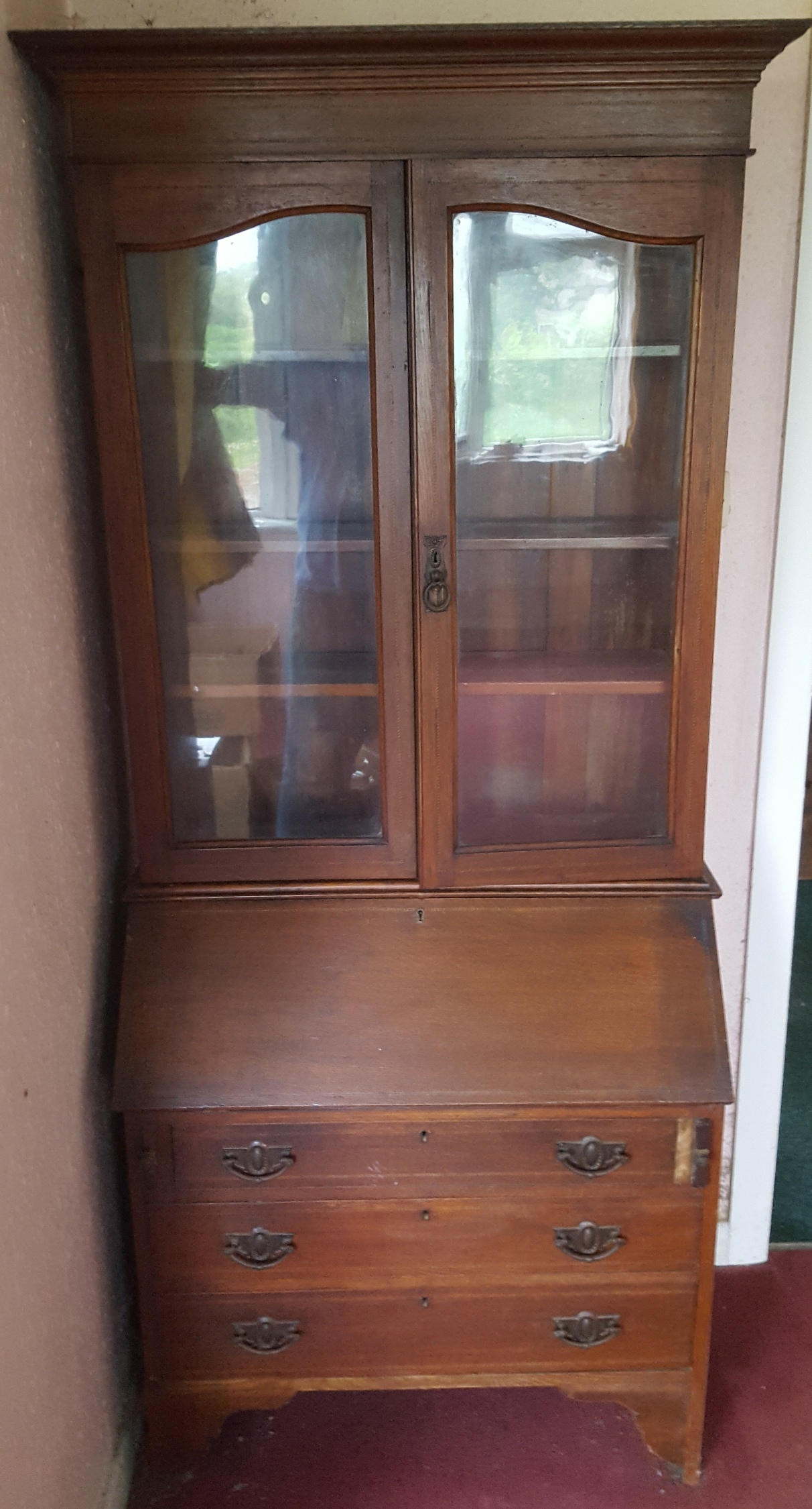 Antique Edwardian Bureau Book Case NO RESERVE