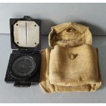 Military WWII Marching Compass & Webbing Pouch c1941