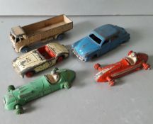 Parcel of Dinky Toy Vehicles Includes Racing Cars Austin Healey Studebaker c1950's
