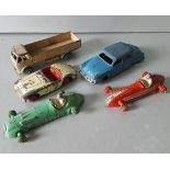 Parcel of Dinky Toy Vehicles Includes Racing Cars Austin Healey Studebaker c1950's