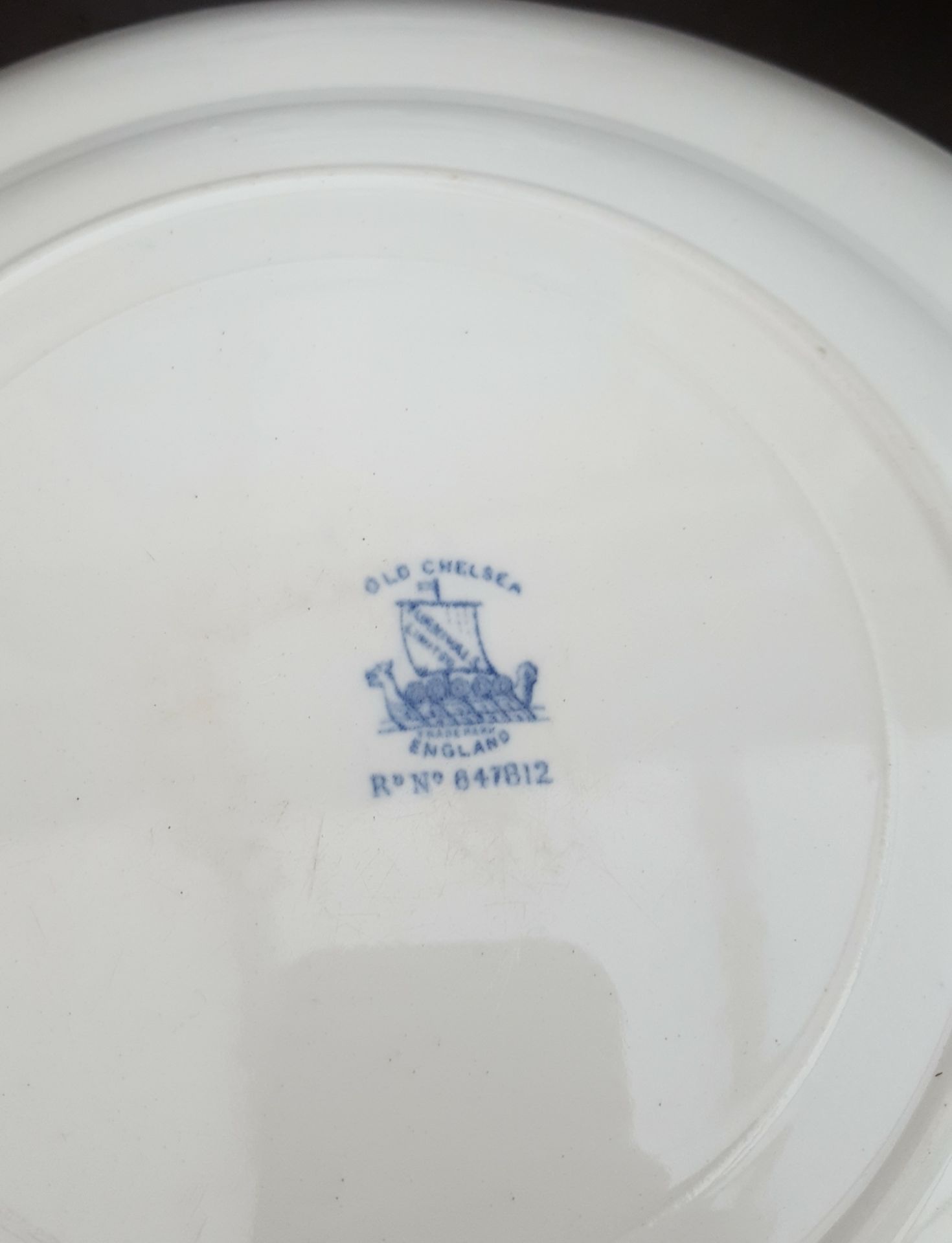 Collection of Blue & White Furnivals Ltd Old Chelsea China Total Of 7 Pieces Reg No c1913 - Bild 5 aus 5