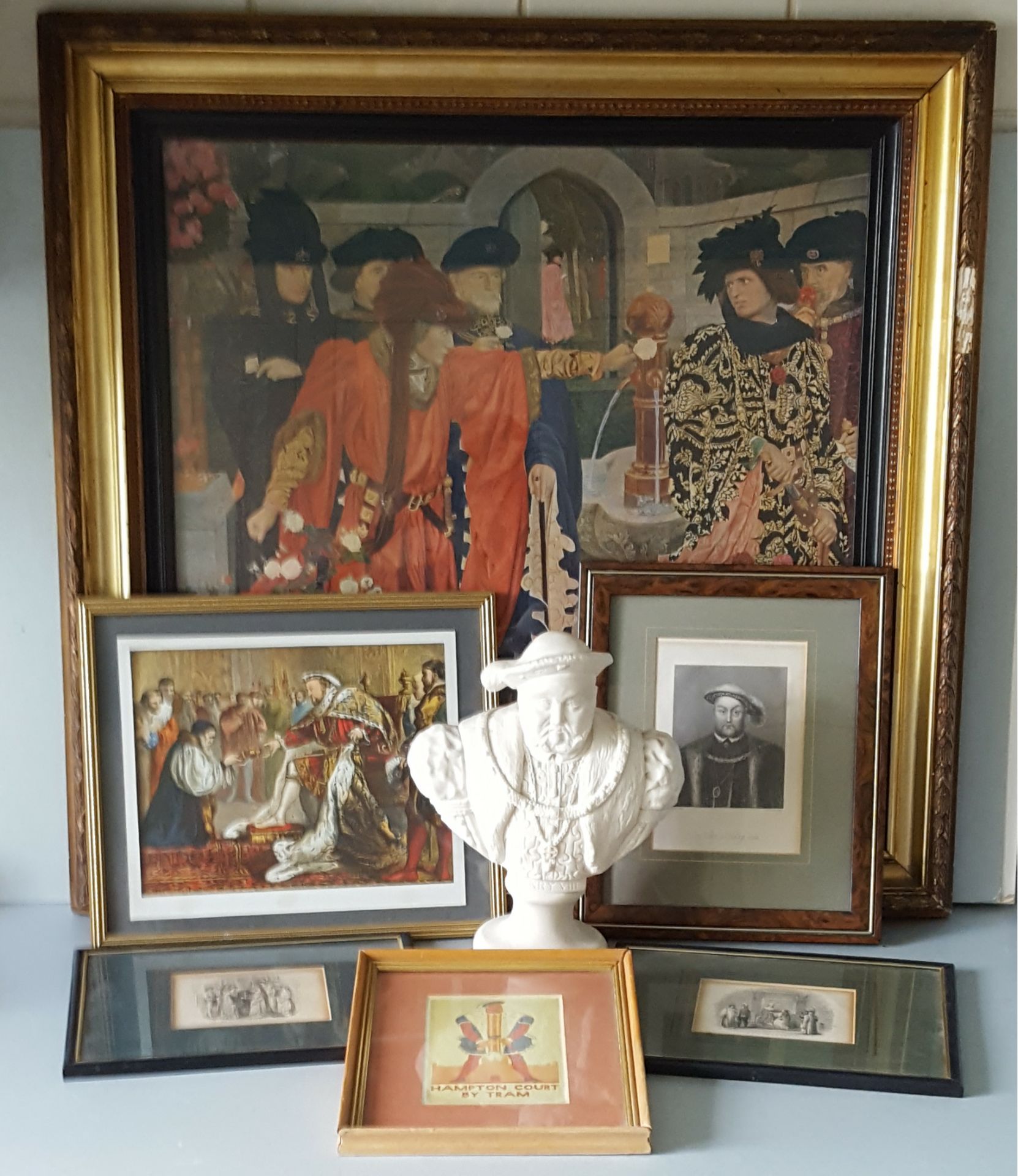 Vintage Retro Parcel of Henry VIII Memorabilia. Includes a Bust and Prints NO RESERVE