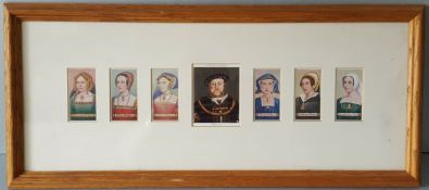 Antique Vintage Retro Framed Cigarette Cards Players Henry VIII and His 6 Wives NO RESERVE