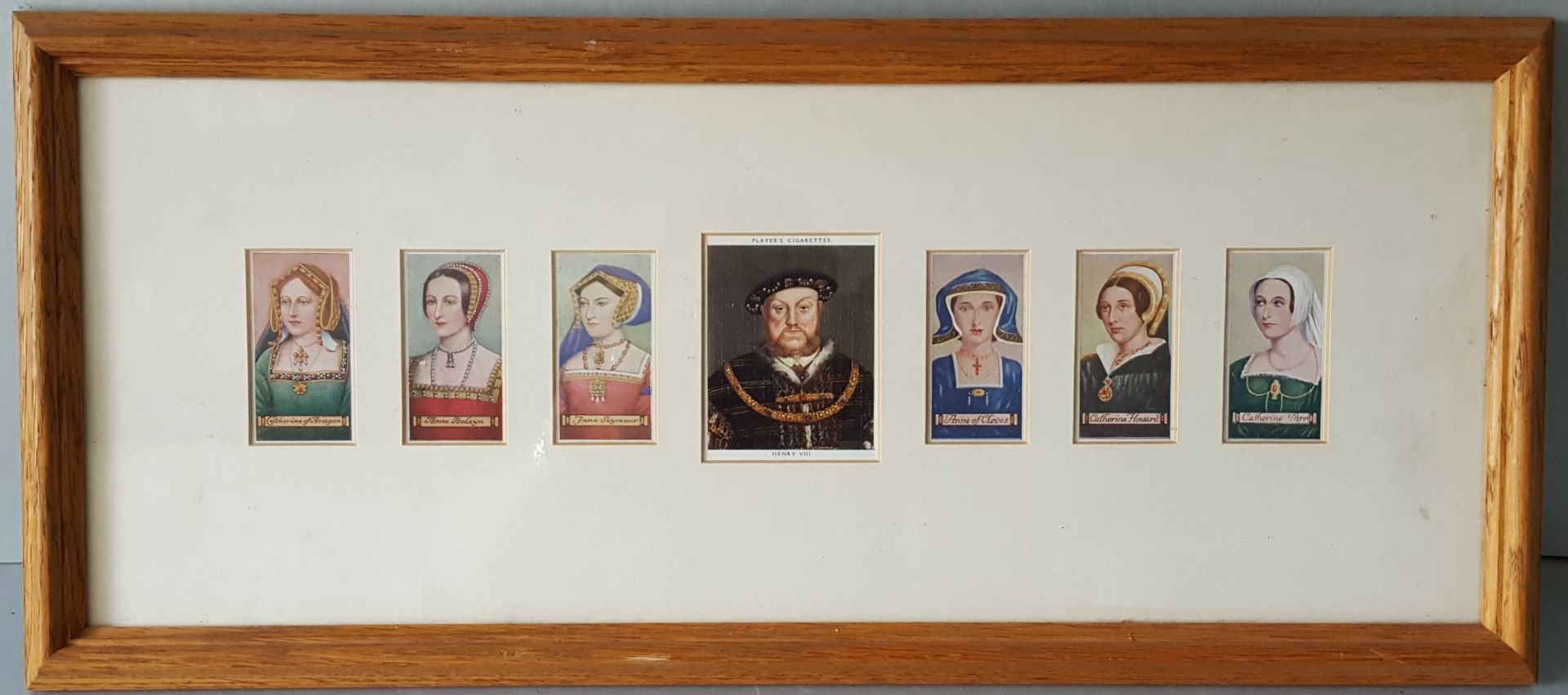 Antique Vintage Retro Framed Cigarette Cards Players Henry VIII and His 6 Wives NO RESERVE