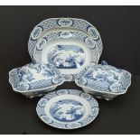 Collection of Blue & White Furnivals Ltd Old Chelsea China Total Of 7 Pieces Reg No c1913