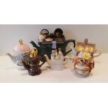 Vintage Retro Collection 6 Novelty Tea Pots Includes Sadler & Harrods