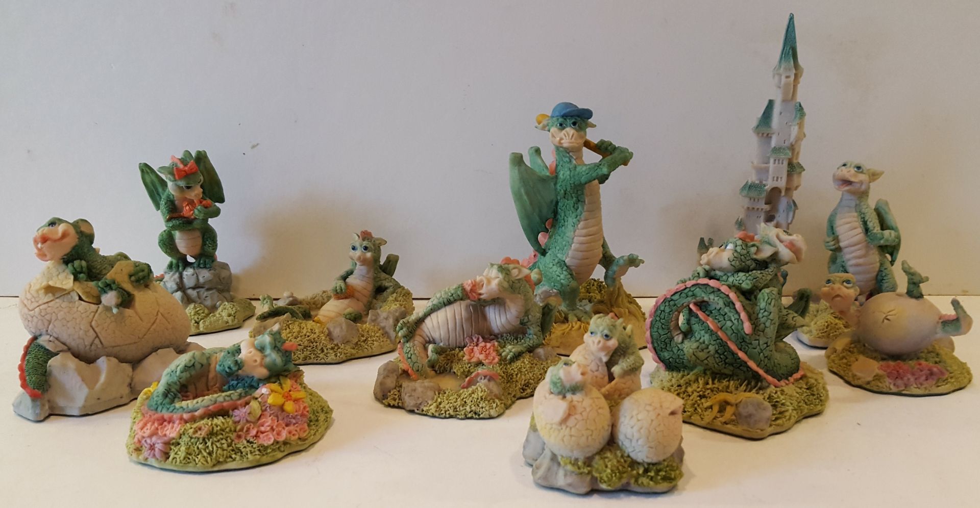 Vintage Retro Collection of 11 Enchanted Land Dream Dragon Figures