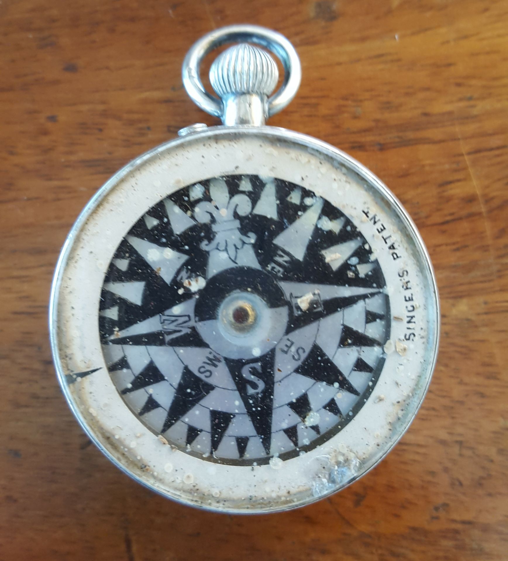 Antique Sterling Silver W Thornhill & Co. Compensated Pocket Barometer with Compass - Image 3 of 3