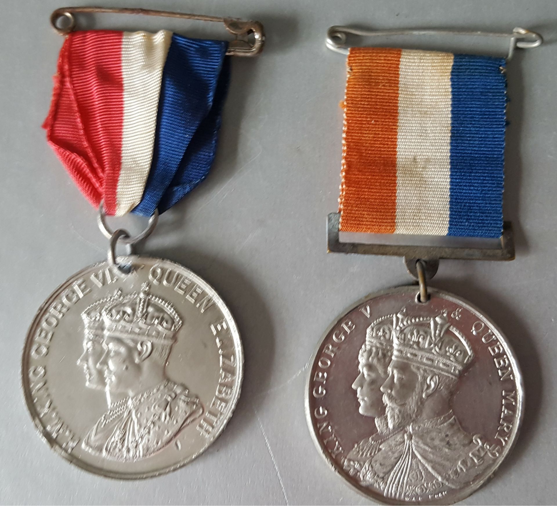 Vintage Medals Commemorative Coronation of King George V 1911 & King George VI 1937 NO RESERVE