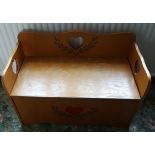 Vintage Retro Solid Pine Childs Window Seat & Store Box