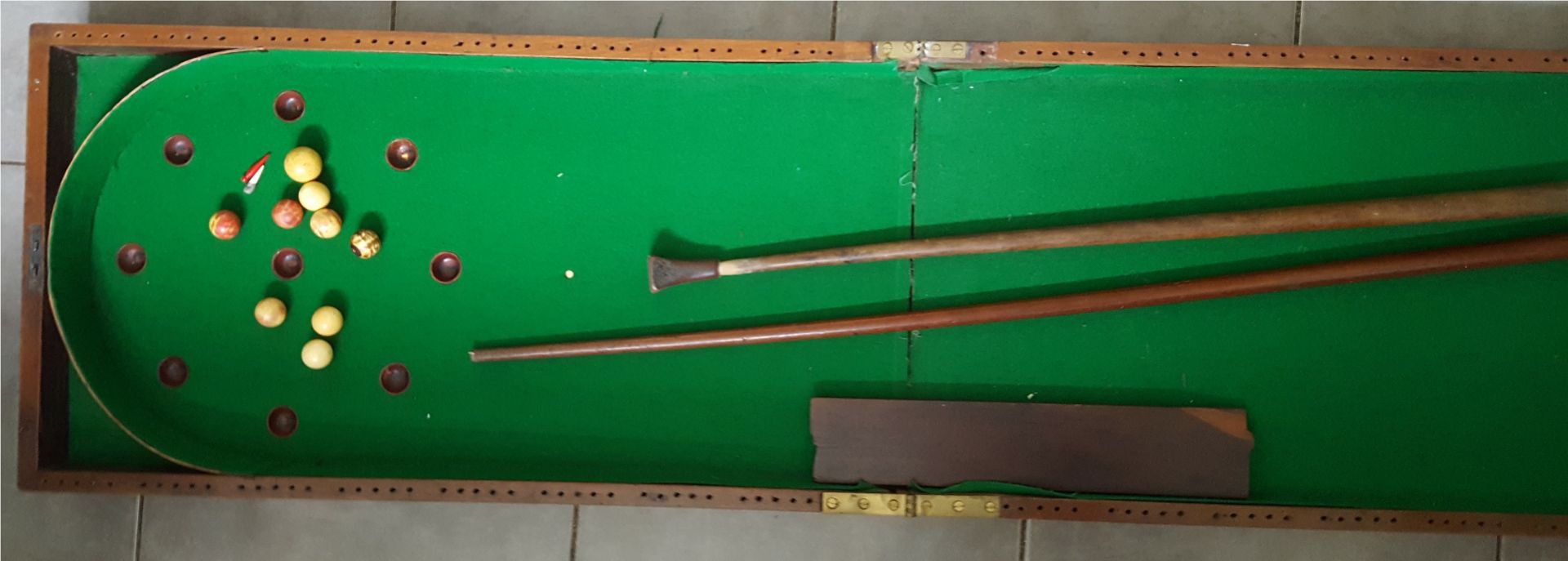 Antique Vintage Snooker Style Bagatelle Board