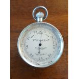 Antique Sterling Silver W Thornhill & Co. Compensated Pocket Barometer with Compass