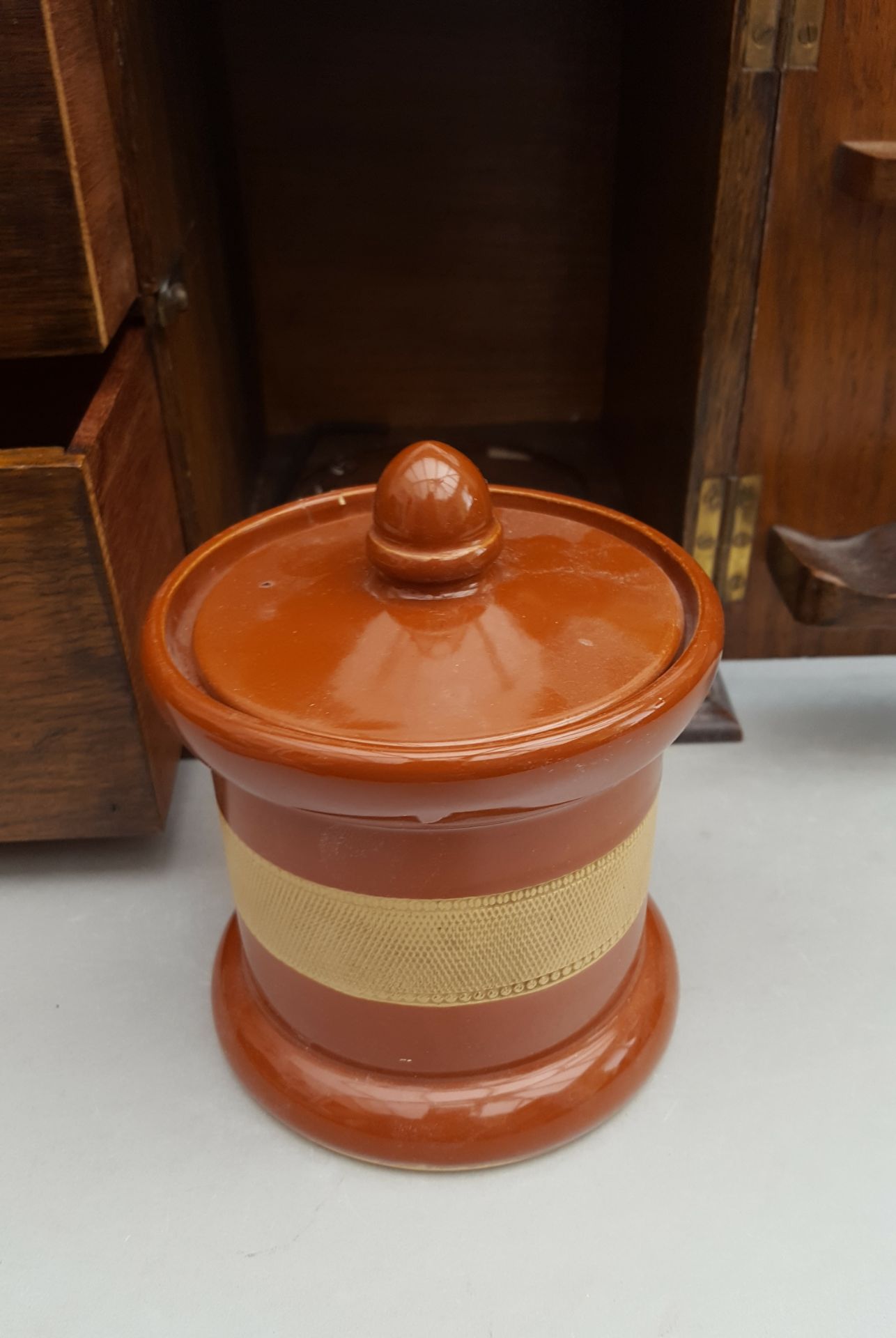 Vintage Retro Oak Smokers Cabinet Jar A/F NO RESERVE - Image 4 of 4