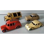 Parcel of Dinkey Vehicles Incldes Riley Saloon Vanguard Bin Lorry Fire Engine c1950's