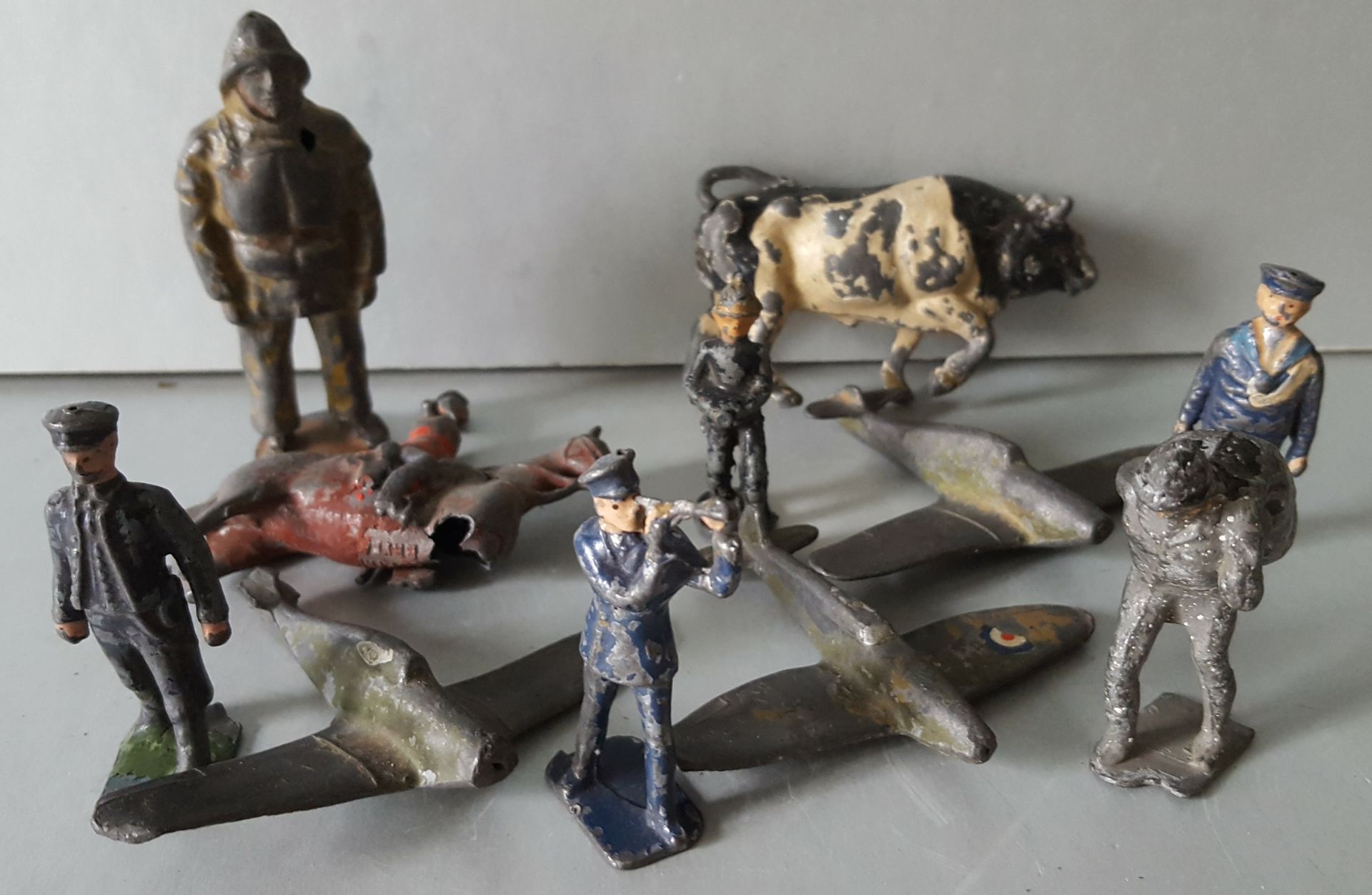 Antique Collectable Britains Metal Toy Figures Military RAF Coalman RNLI