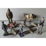 Antique Collectable Britains Metal Toy Figures Military RAF Coalman RNLI