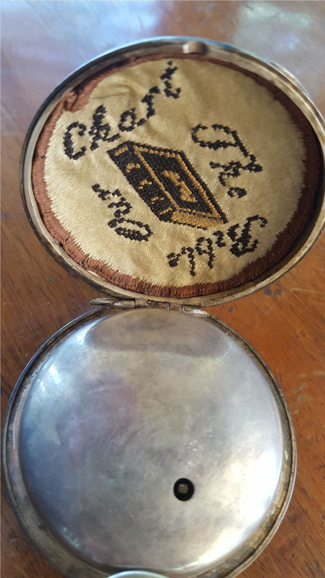 Antique S Benzies of Cowes Full Hunter Silver 935 Pocket Watch with Masonic Connections - Bild 2 aus 3