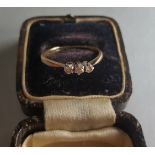 Vintage 18ct Diamond Gold Ring. Three Diamonds Size 'M'