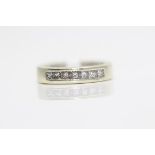 White gold Half eternity ring set with 0.63 carats of princess cut diamonds, Clarity- VS2, Colour-