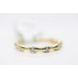 9ct Yelow Gold Diamond Half Eternity Ring, Diamond weight- 0.12 Carat, Clarity- SI, Colour- G,