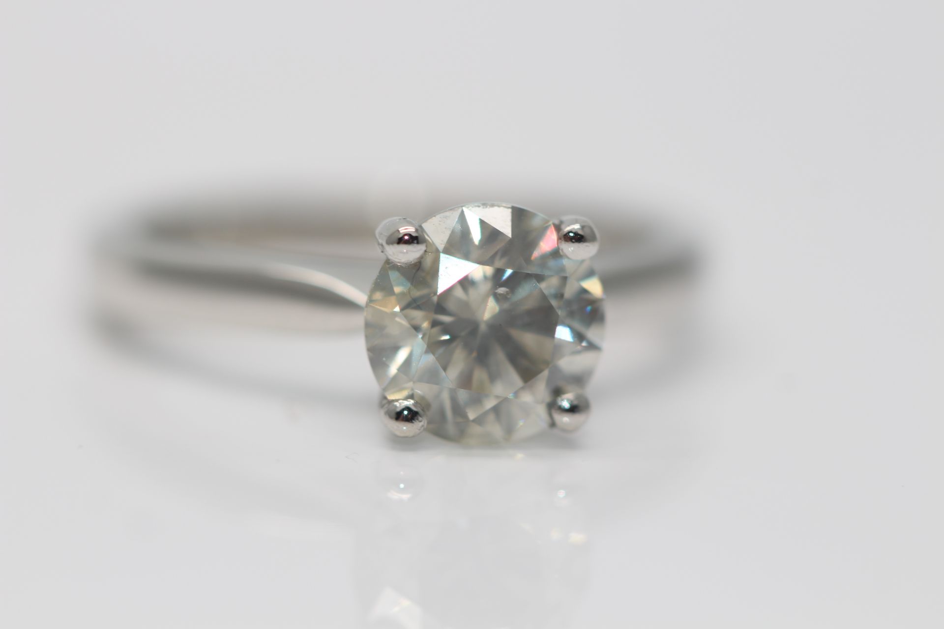 Platinum Ladies Diamond Ring, Set with one 1.53 Carat Brilliant cut diamond solitaire - Image 2 of 3