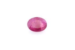 Loose Ruby, Weight- 1.37 Carat, Shape- Oval, Clarity- SI, Colour- Red, Includes AGI Insurance