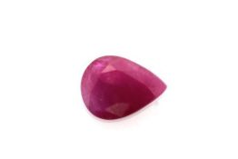 Loose Ruby, Weight- 0.76 Carat, Shape- Pear, Clarity- SI, Colour- Red, Includes AGI Insurance