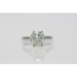 18ct White Gold Ladies Diamond Solitaire Ring, Set with a 3.02 Carat Single Diamond Solitaire