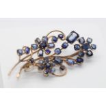 18ct Rose Gold Sapphire Brooch, Total Gem Weight- 17.77 Carats