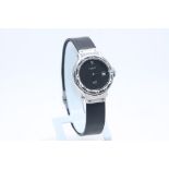 Ladies Hublot MDM Geneve Watch, Black Rubber Strap, Stainless Steel Case, Working Order, Watch Only