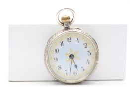 925 Solid Silver Ladies Decorative Pocket Watch